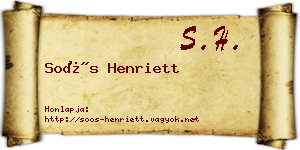 Soós Henriett névjegykártya