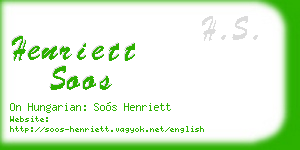 henriett soos business card