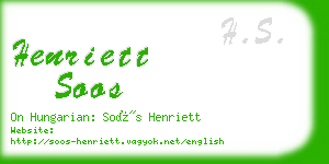 henriett soos business card